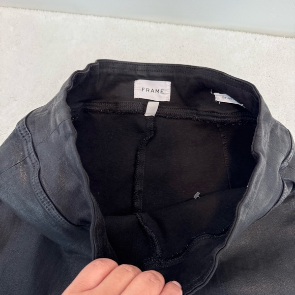 Frame Denim The Jetset High Rise Flare in Noir Coated Size 2 - Picture 8 of 15